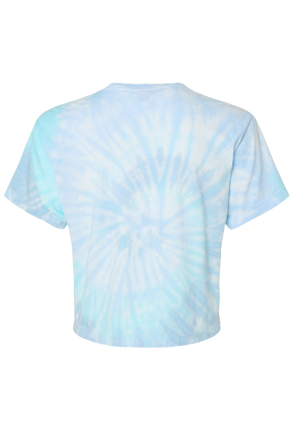 Women's t-shirt front view with tie dye Miami Grit print