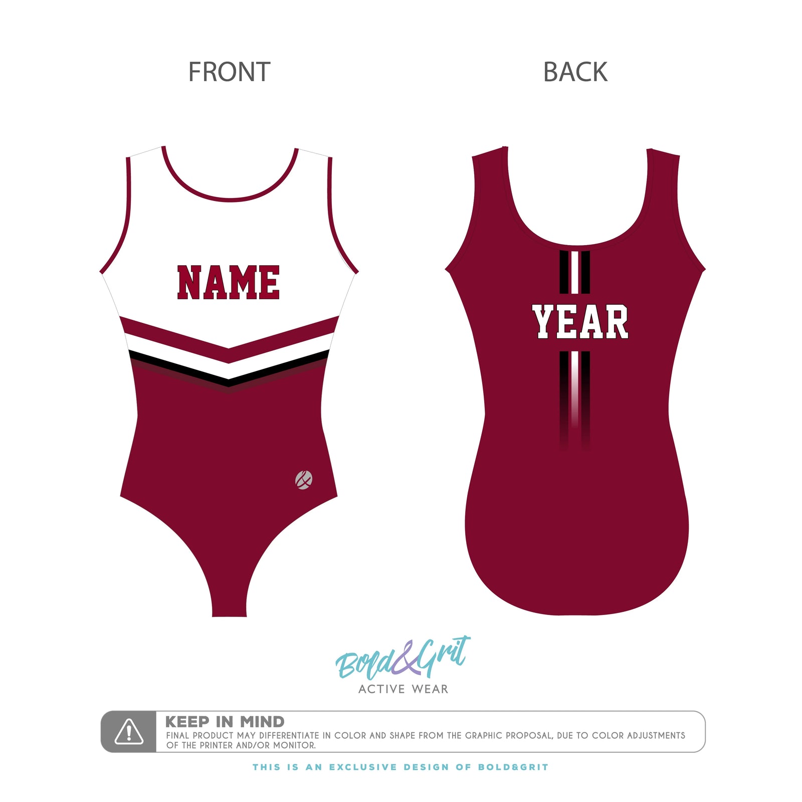 Crimson Class Grad Year Leotard - Bold&Grit