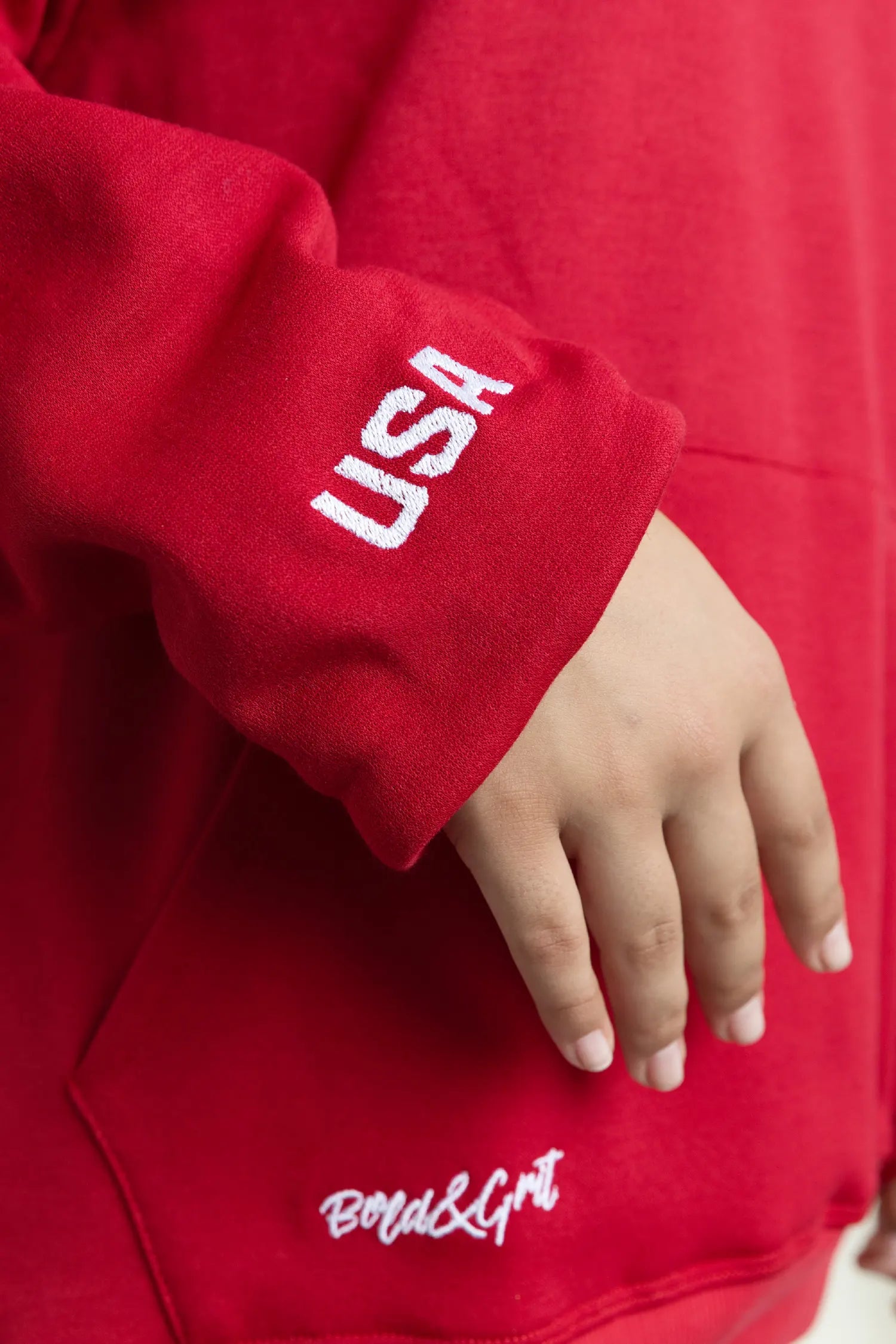 Red Hoodie USA - Bold&Grit