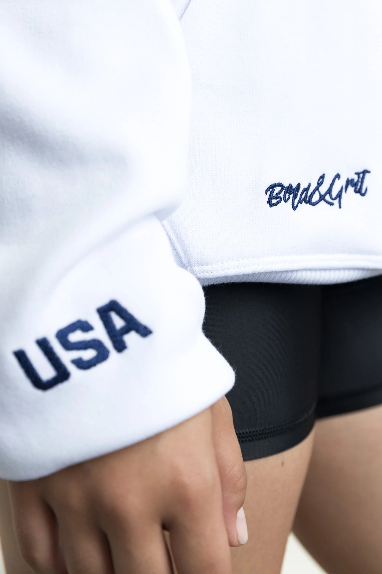 White Hoodie USA - Bold&Grit