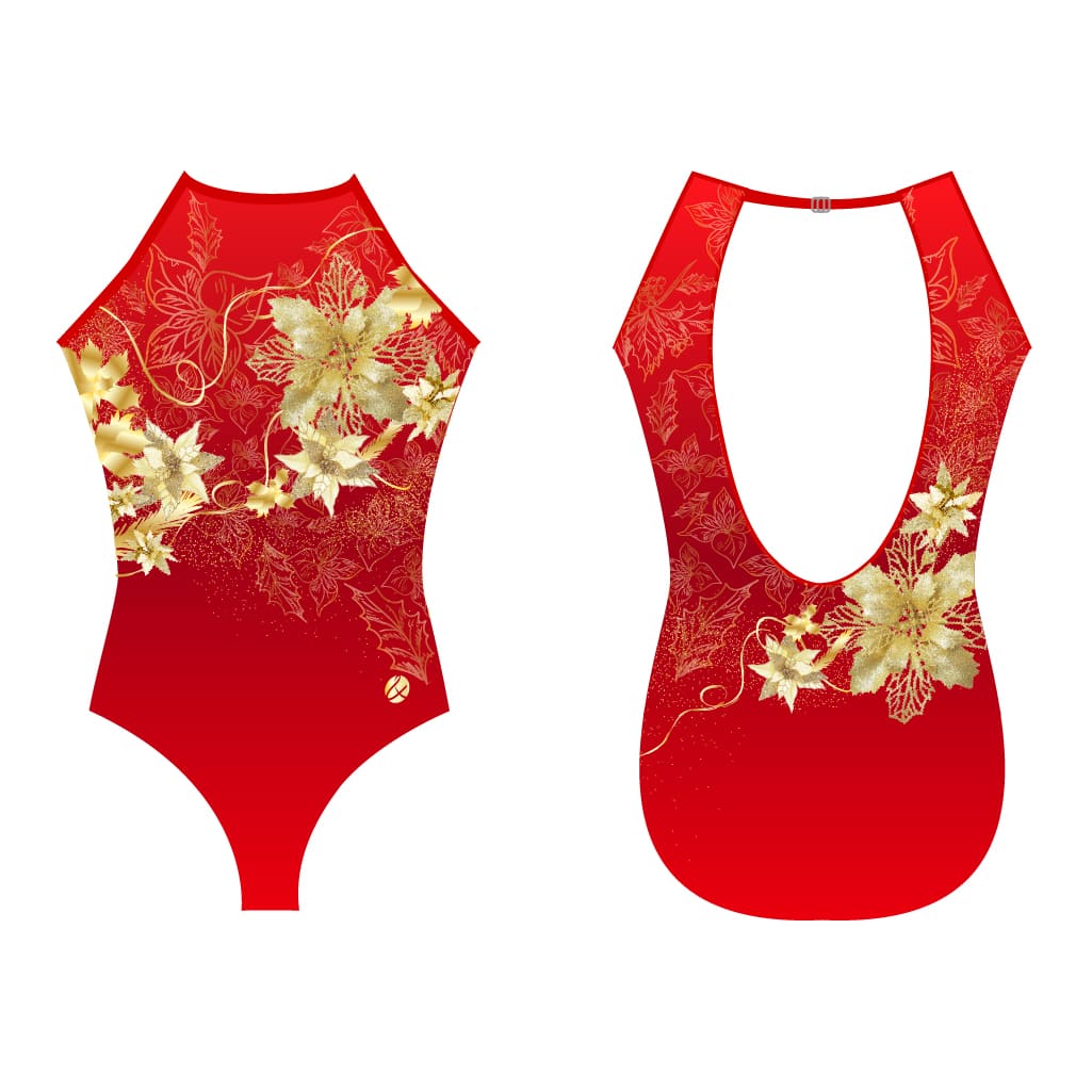 Christmas Fashion Leotard- Red open back - Bold&Grit