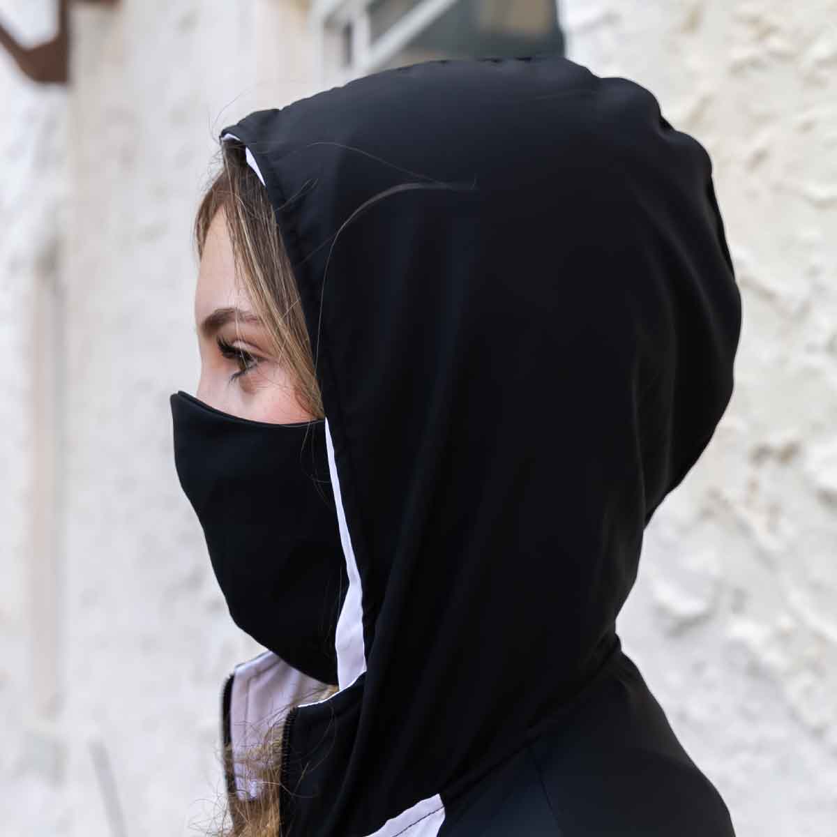 PROTECTIVE BLACK AND WHITE WOMEN'S JACKET-FACE MASK INCLUDED - Bold&Grit