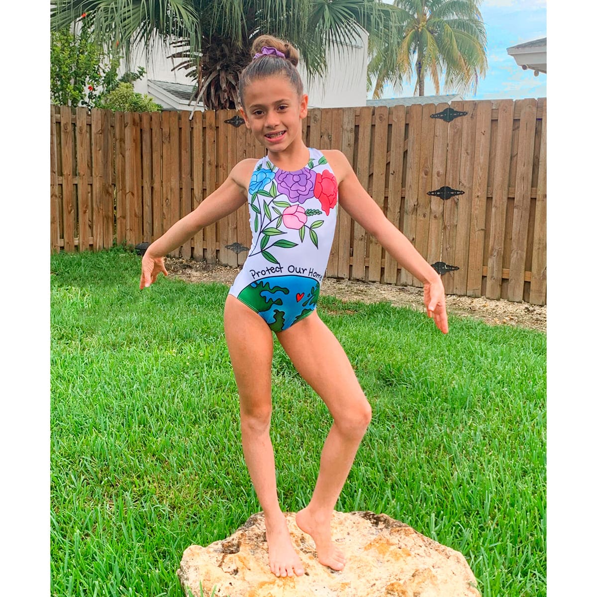 Protect Our Home Racerback Leotard By Anaya Berret - Bold&Grit