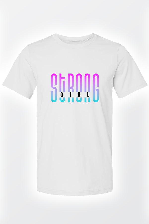Girls t-shirt front view with gymnastics graphic print