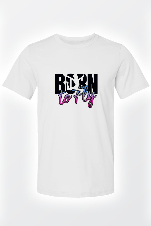 Girls t-shirt front view with gymnastics graphic print