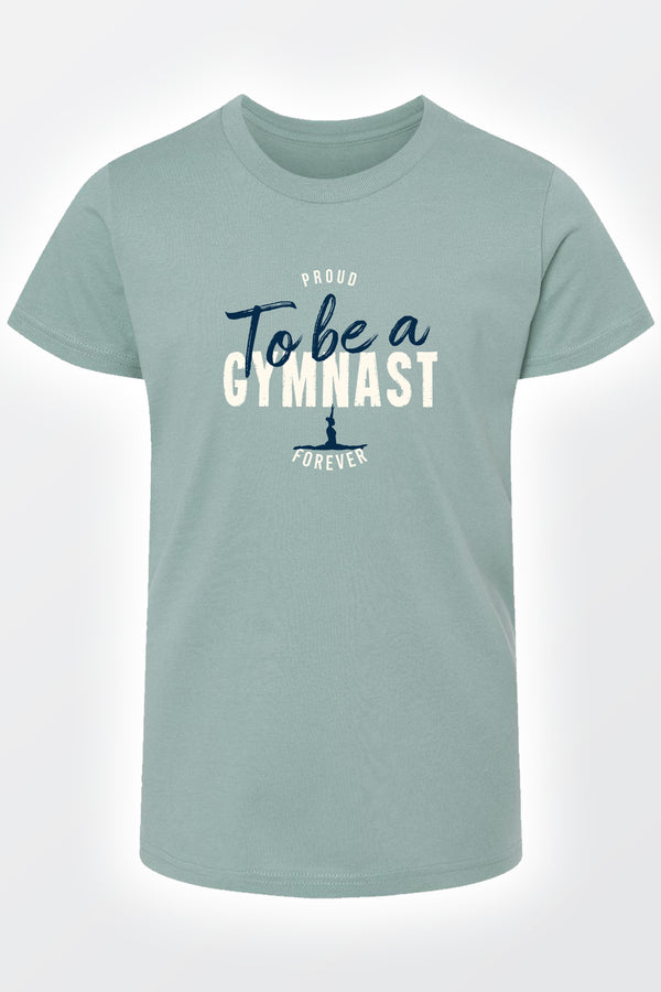 Girls t-shirt front view with gymnastics pride graphic print
