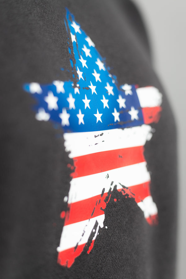 Girls hoodie front view with USA honor design