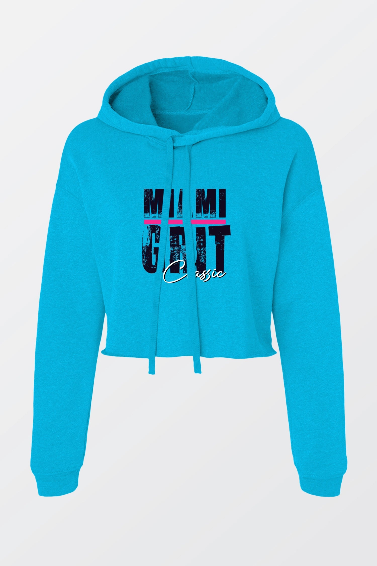 Blue- Crop Fleece Hoodie - Miami Grit - Bold&Grit