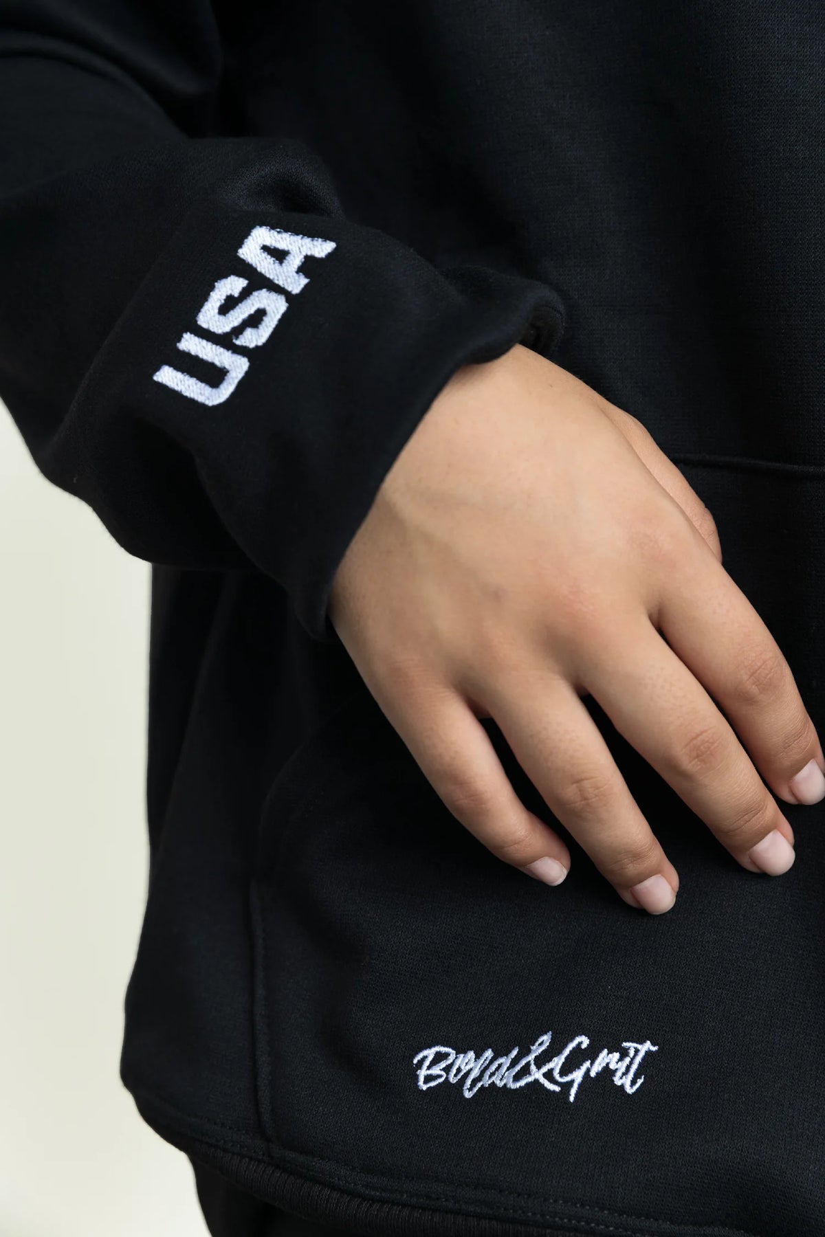 Black Hoodie USA - Bold&Grit