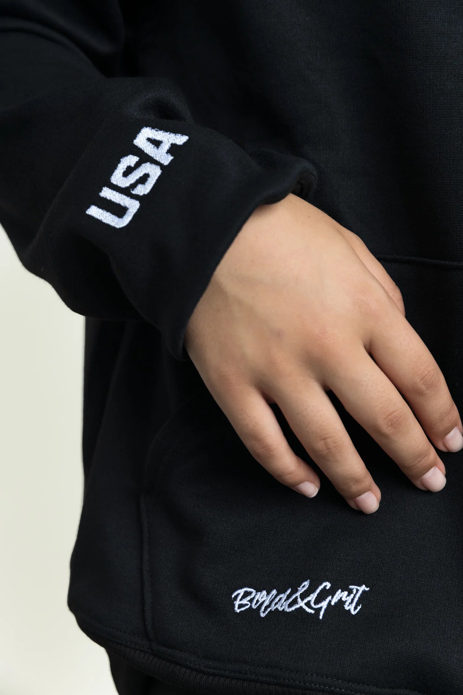Black Hoodie USA - Bold&Grit