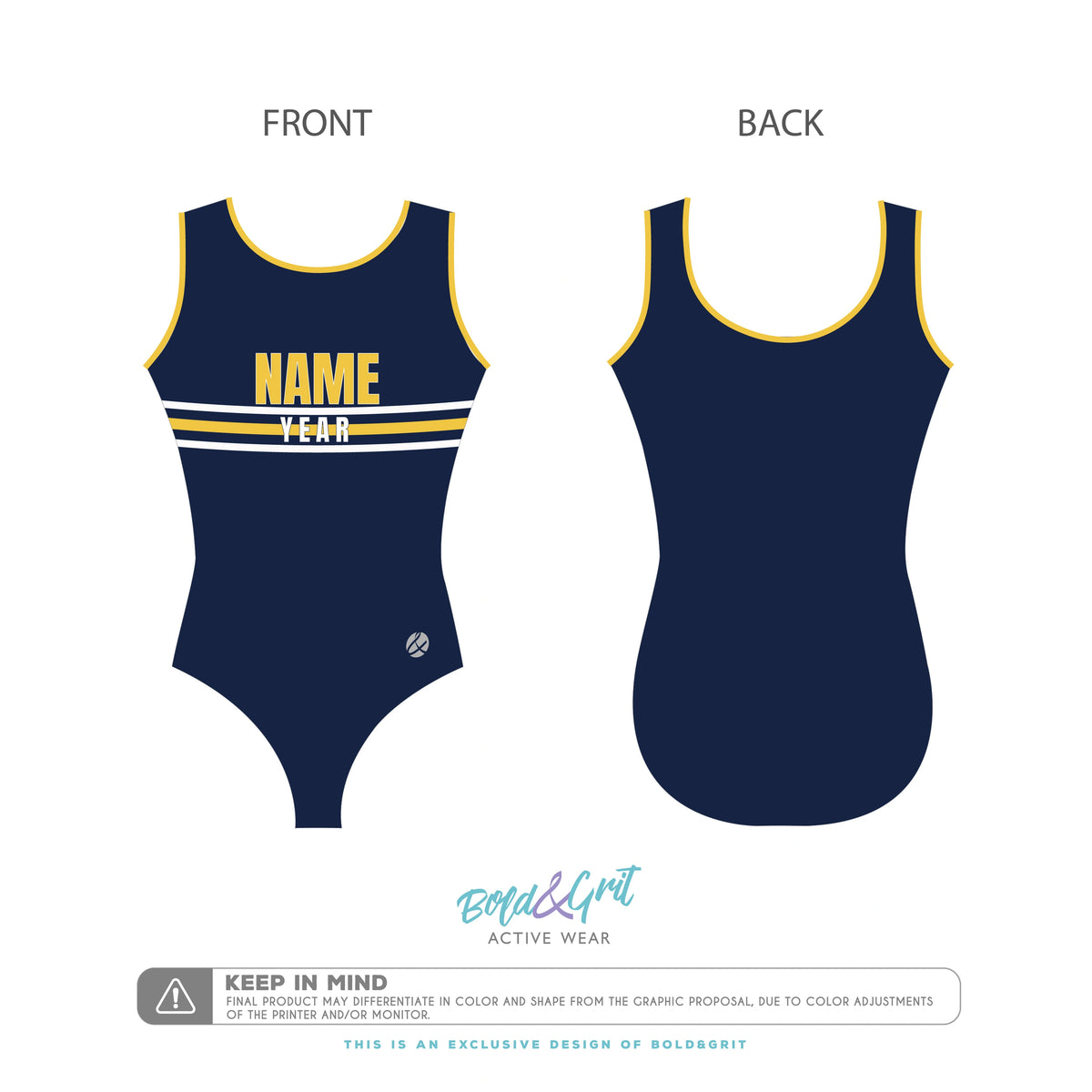 Blue Campus Grad Year Leotard - Bold&Grit