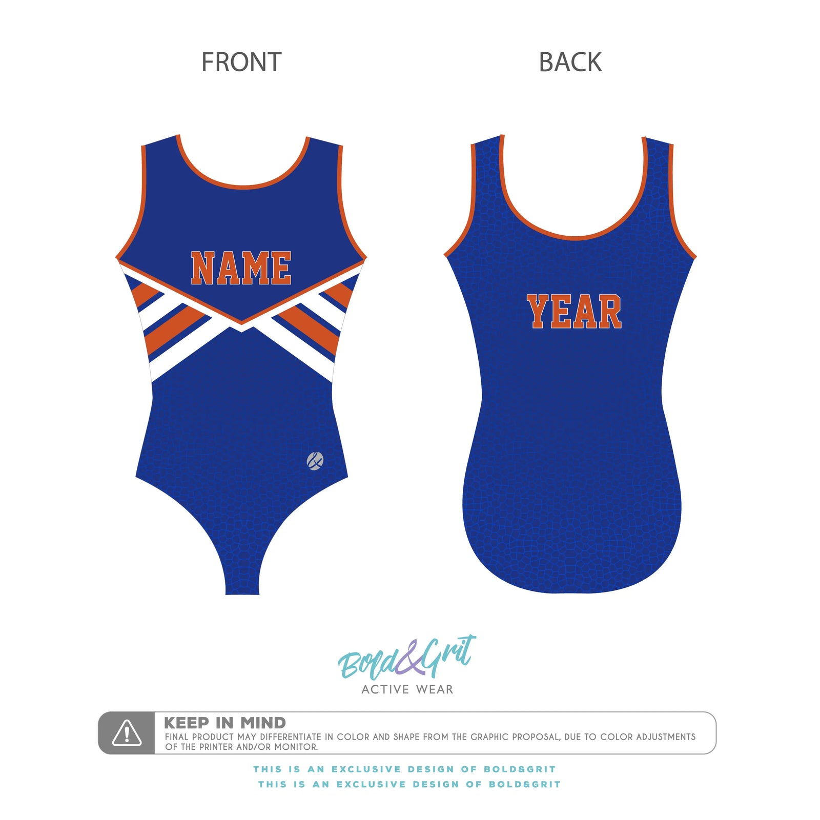 Blue Spirit Grad Year Leotard - Bold&Grit