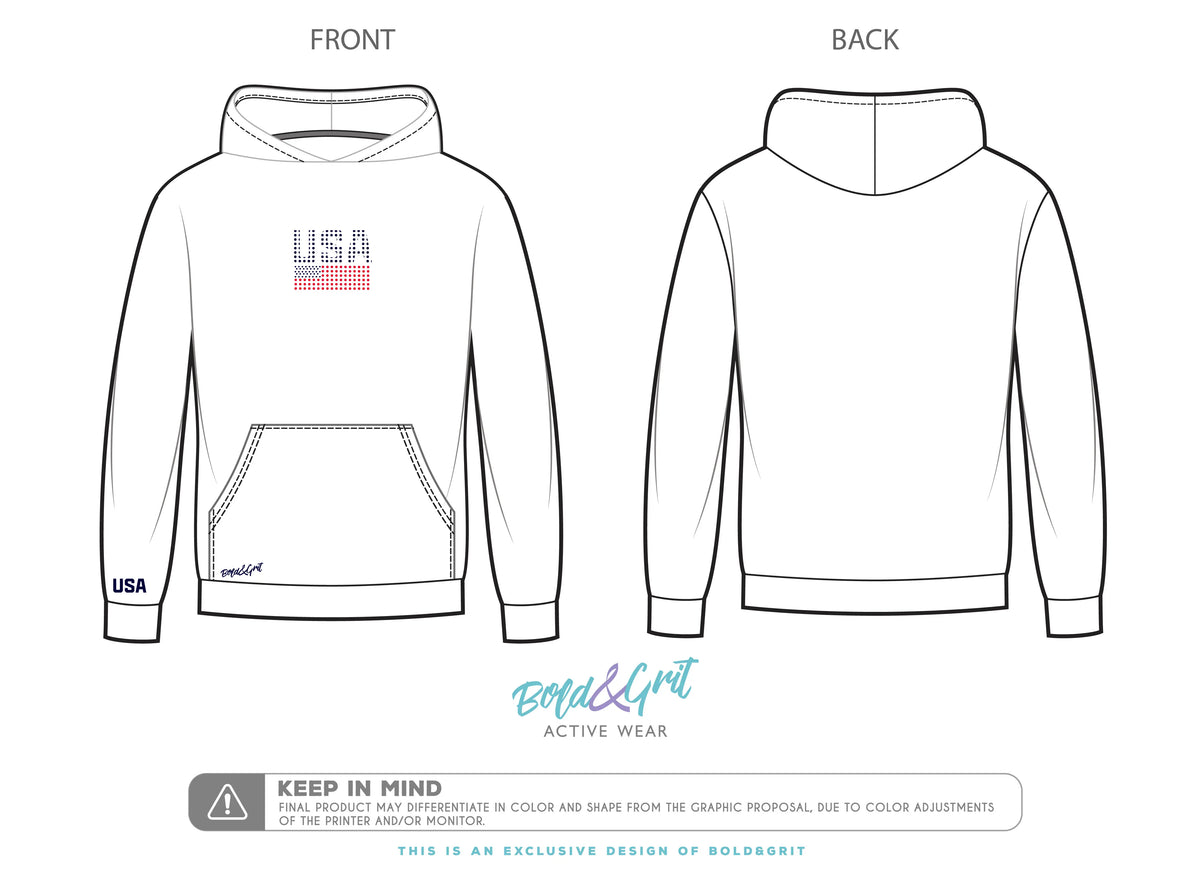 White Hoodie USA for Athletes | Bold & Grit - Bold&Grit