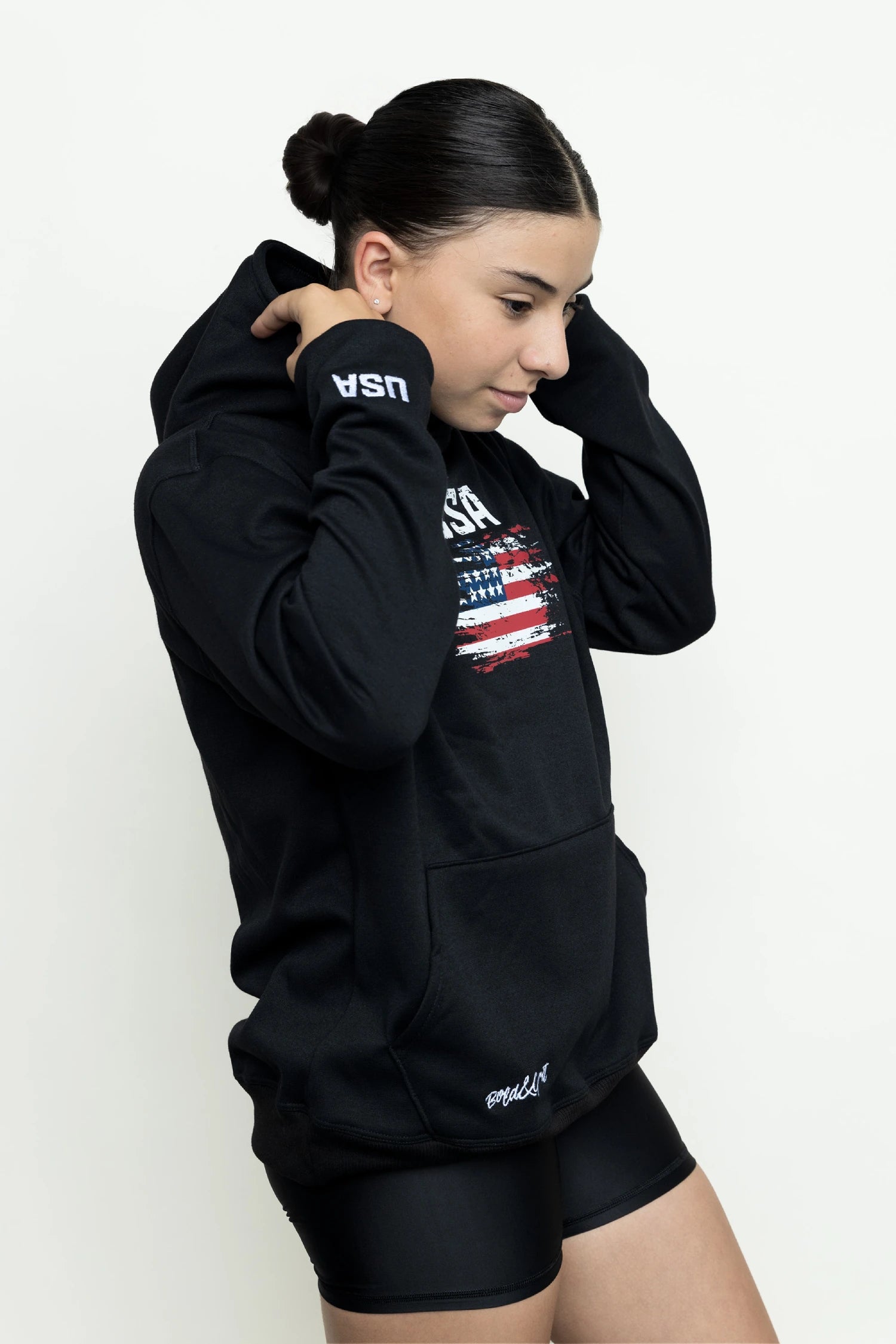 Black Hoodie USA - Bold&Grit