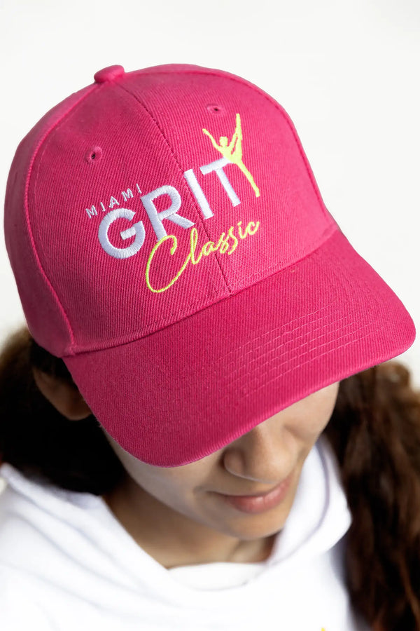 Girls cap front view with solid pink fabric