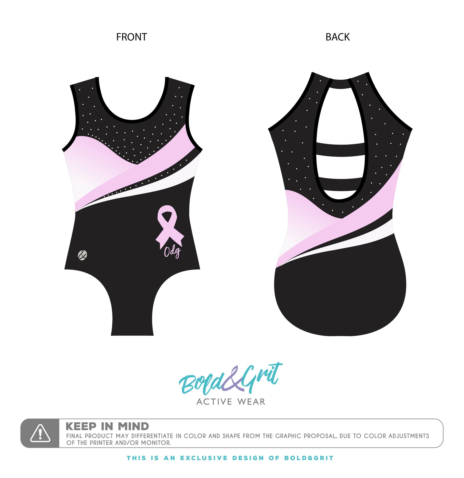 Pink Ribbon Sparkle Leotard