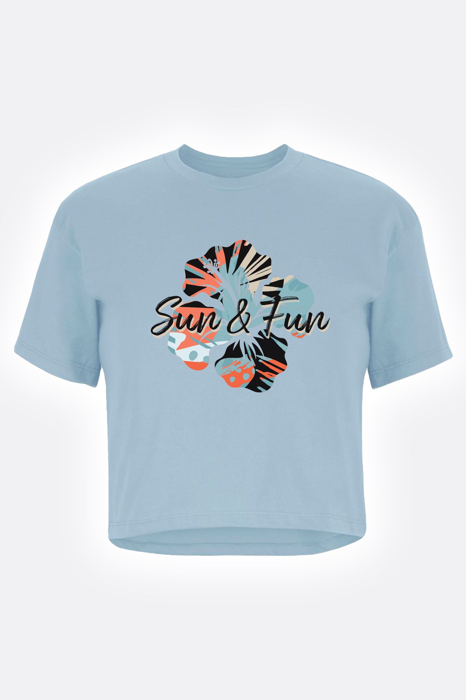 Women’s Summer Crop T-Shirt – Stonewash Denim
