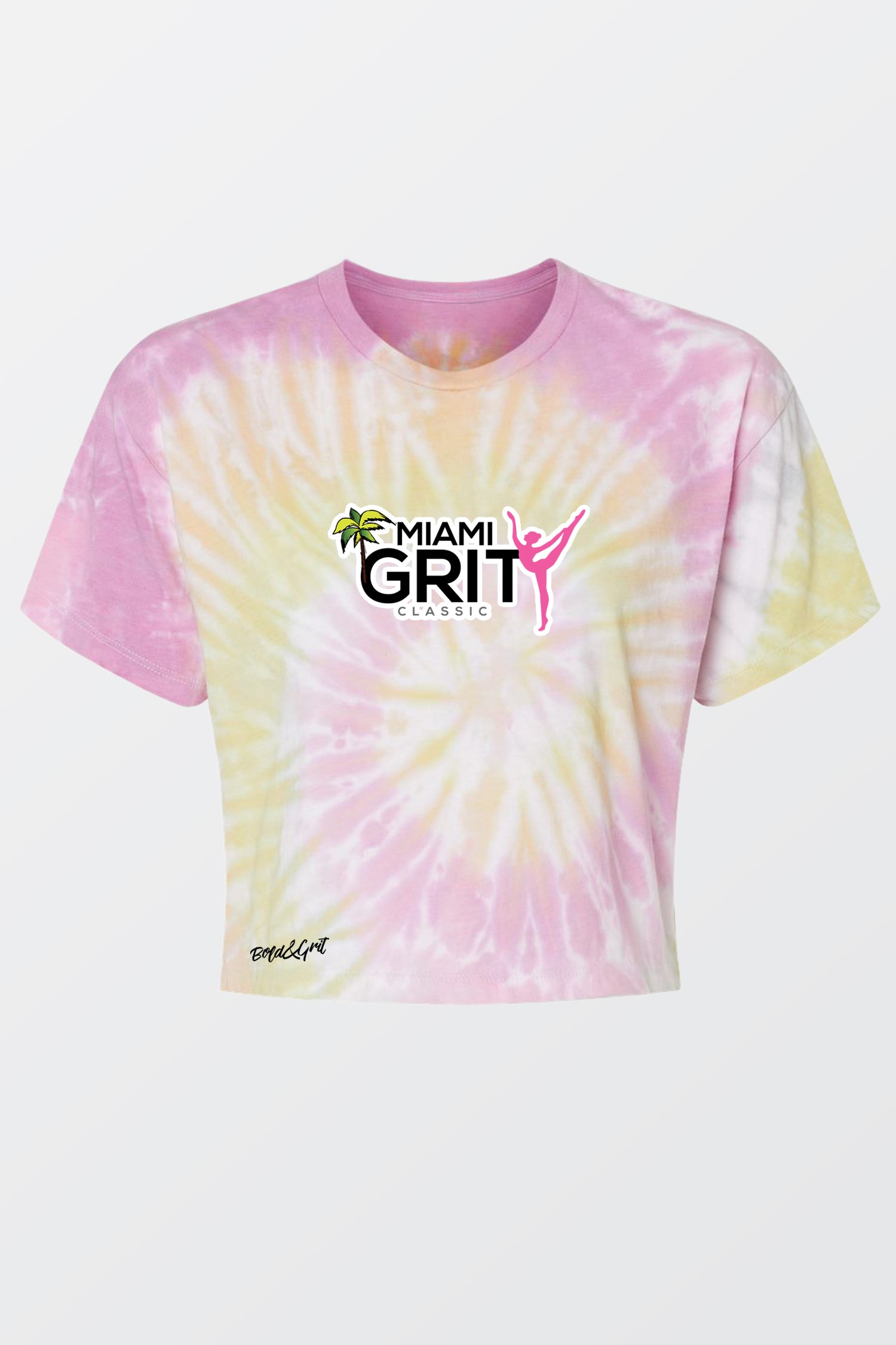 Tie-Dyed Crop T-Shirt – Miami Grit Palm Edition