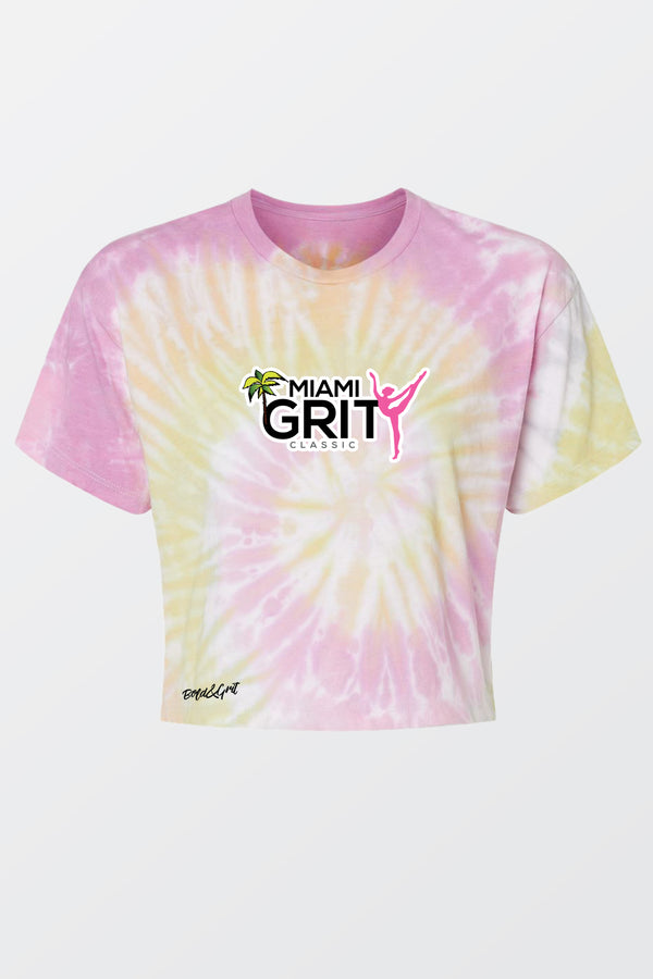 Tie-Dyed Crop T-Shirt – Miami Grit Palm Edition