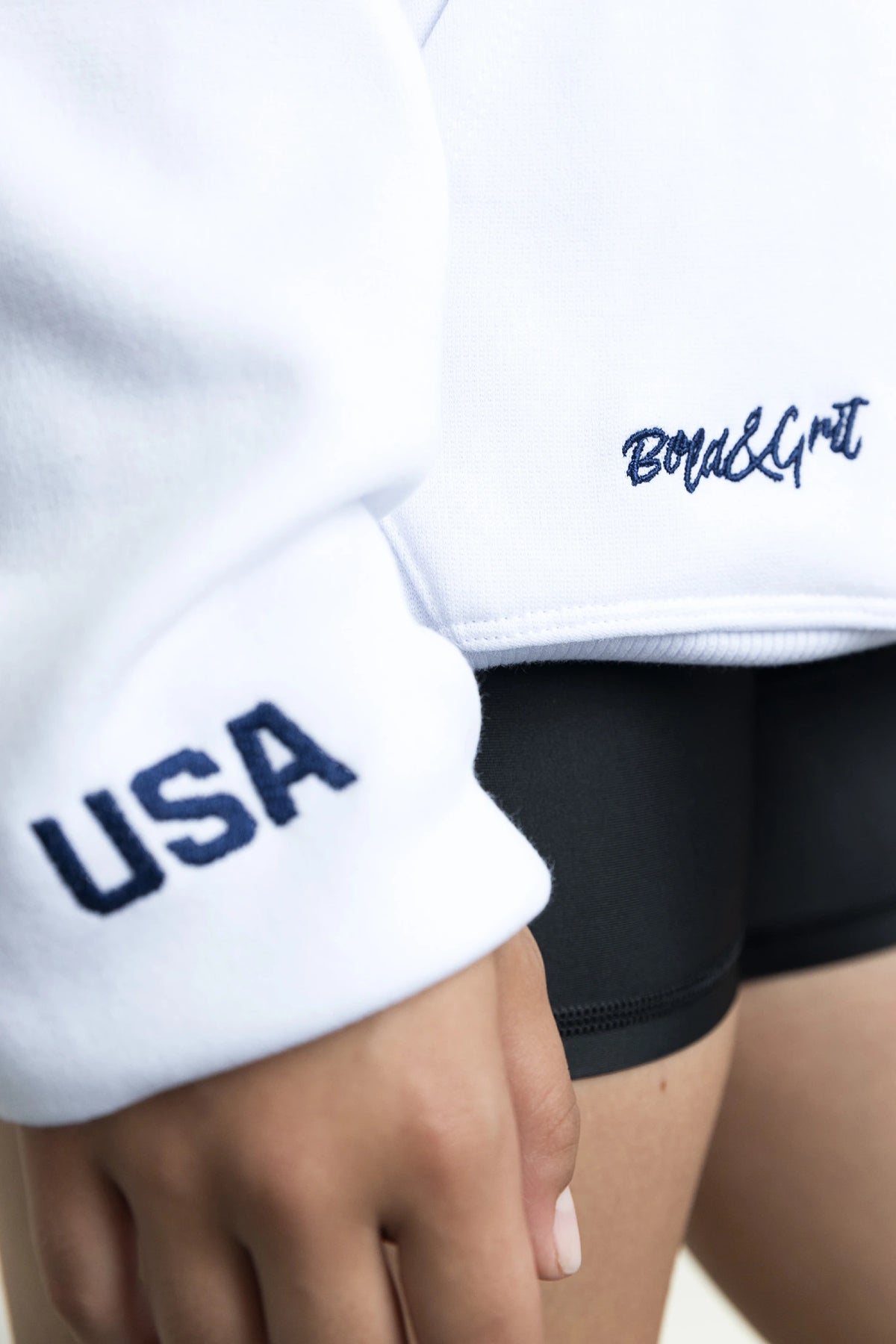 White Hoodie USA - Bold&Grit