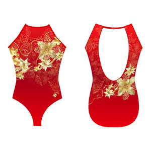 Christmas Fashion Leotard- Red open back
