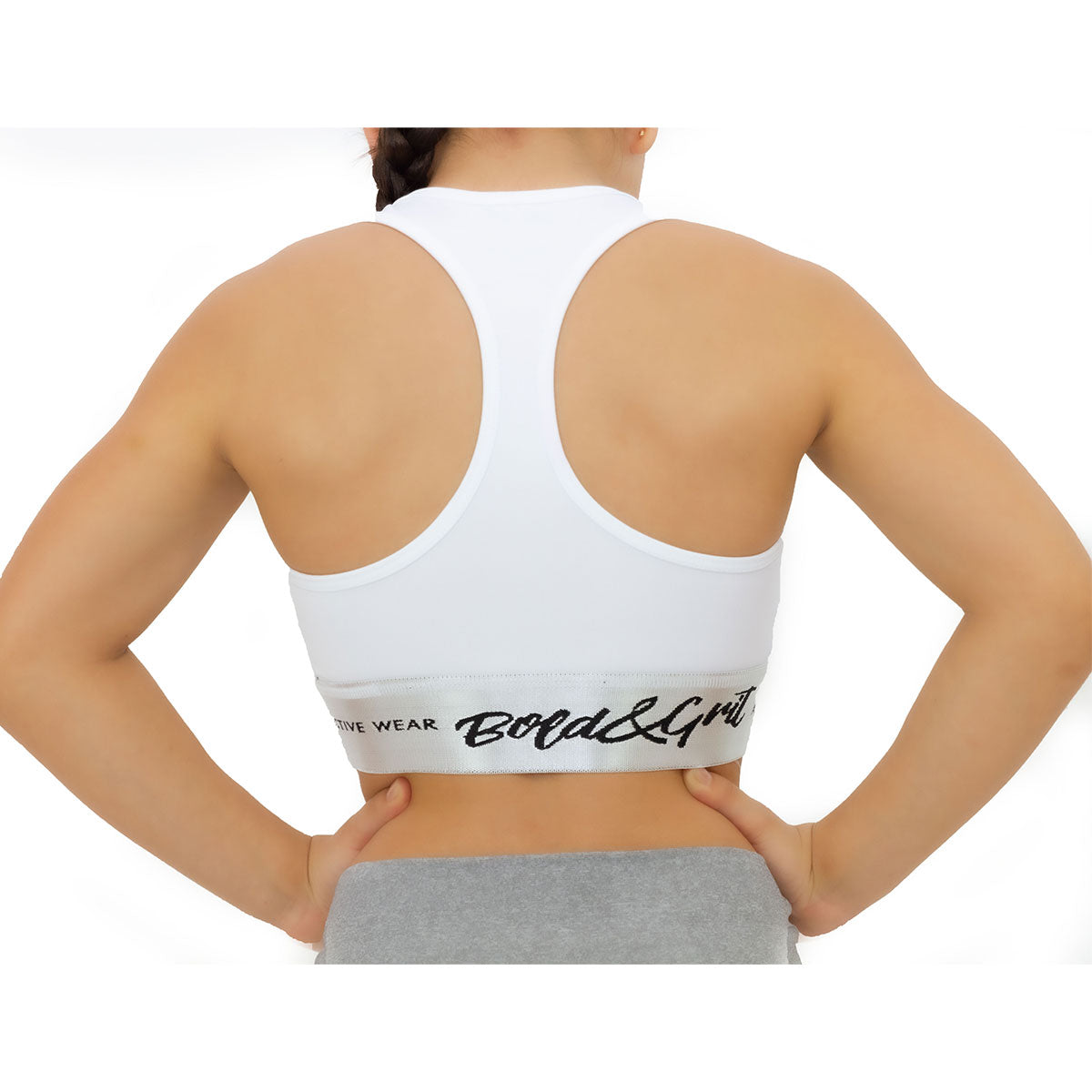 GIRLS' BELIEVE RACERBACK SPORTS BRA - Bold&Grit