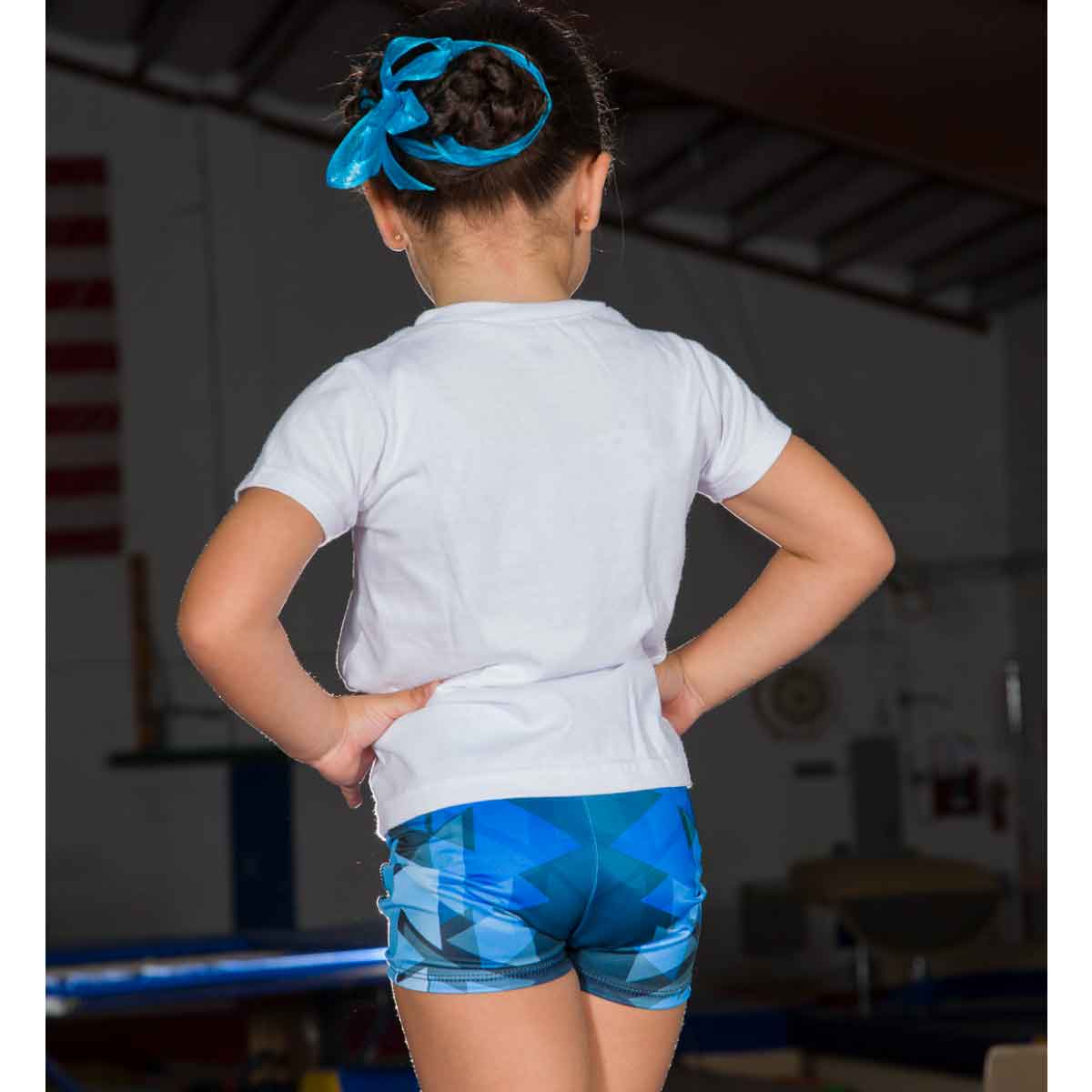 LOVE - BLUE GEOMETRIC GIRLS' SHORTS - Bold&Grit