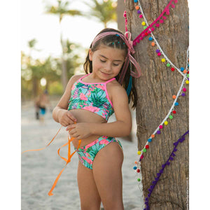 Tropical flowers two piece swimsuit