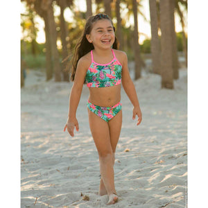 Tropical flowers two piece swimsuit
