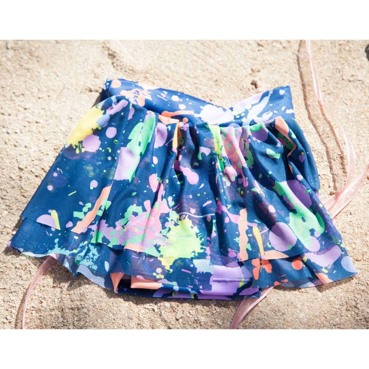 Dream - Girls' Splash Paint Shorts, Multicolor Tennis Skort