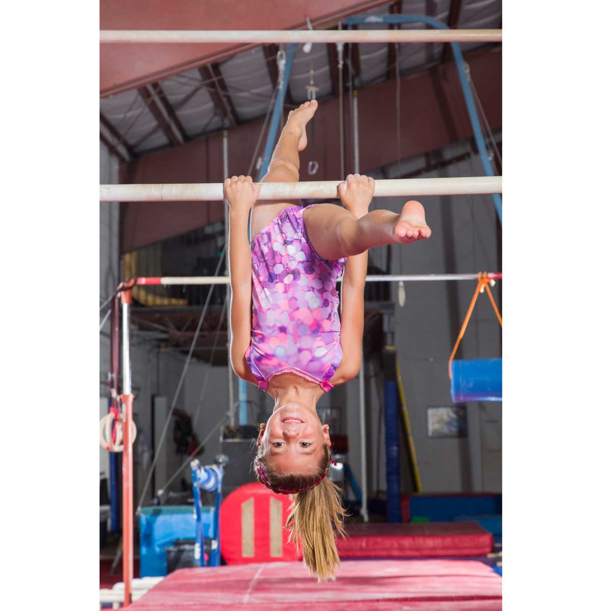 Pink tank mesh leotard 