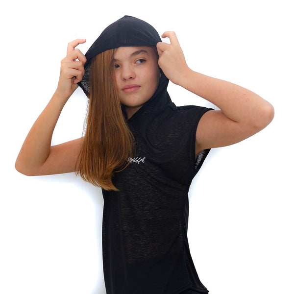 Girls hoodie front view with motivational print