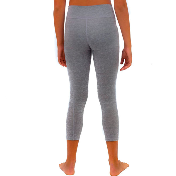 Girls leggings back view with silver energy print