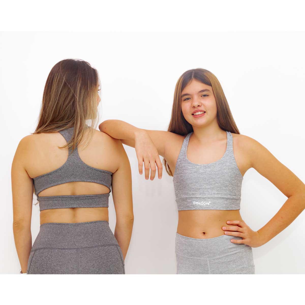 Girls' Energy Silver Sports Bra, Metallic Sports Bra