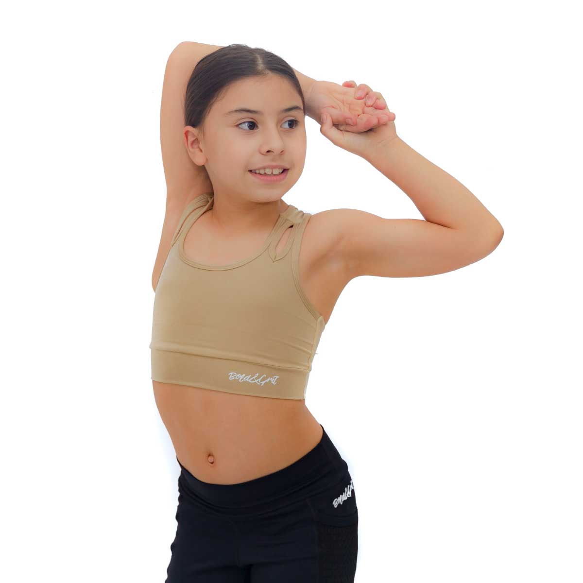 Go-Dry Mesh-Racerback Floral Sports Bra for Girls