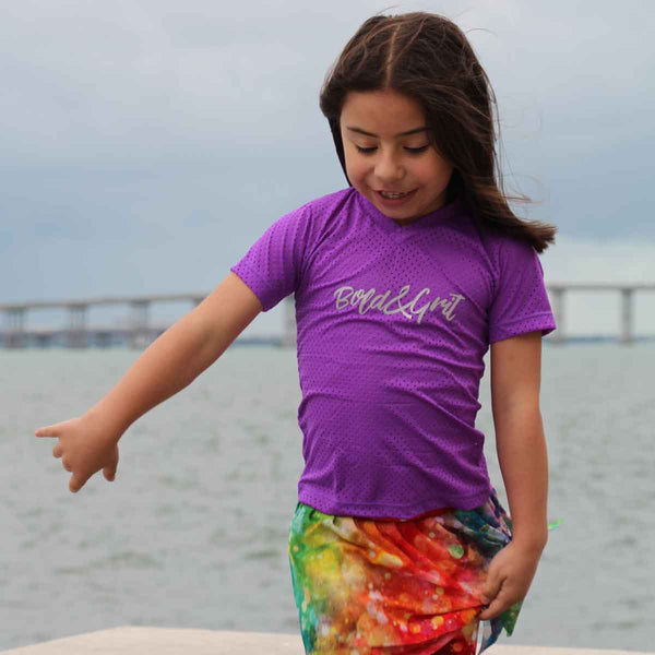 Girls t-shirt front view with graphic print design