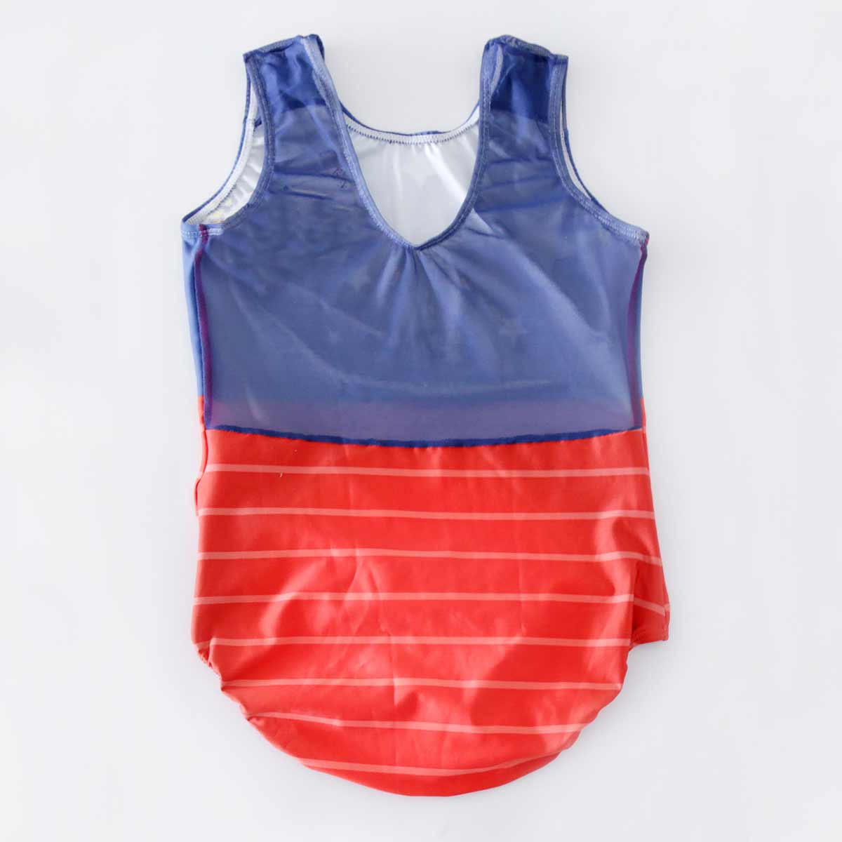 National blue&red mesh tank leotard