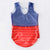 National blue&red mesh tank leotard