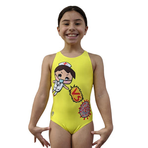 Pandemic heroes racerback leotard by angielina rodriguez