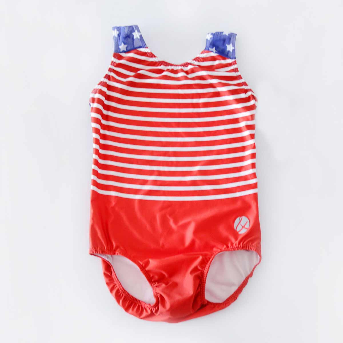 National blue&red mesh tank leotard