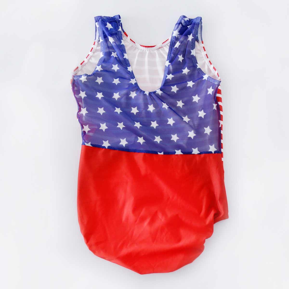 National blue&red mesh tank leotard