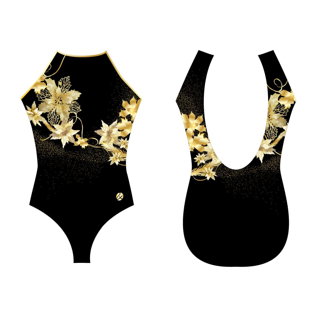 Christmas Fashion Leotard- Black Open back - Bold&Grit