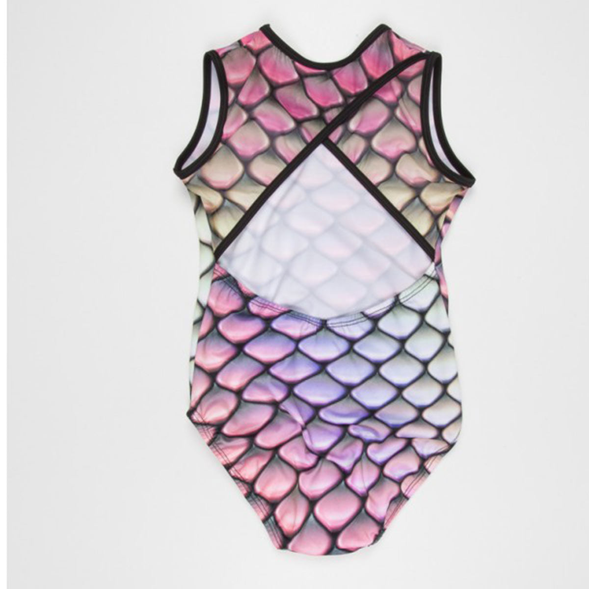 Pink flakes - crossover mesh back leotard