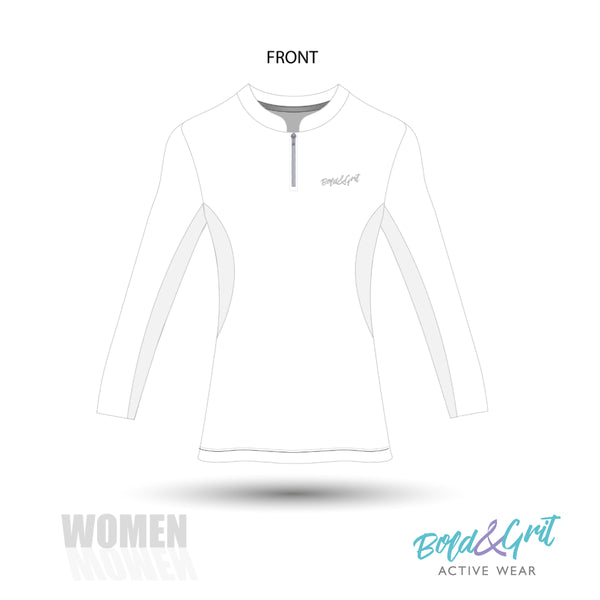 Girls t-shirt front view with white equestrian show print