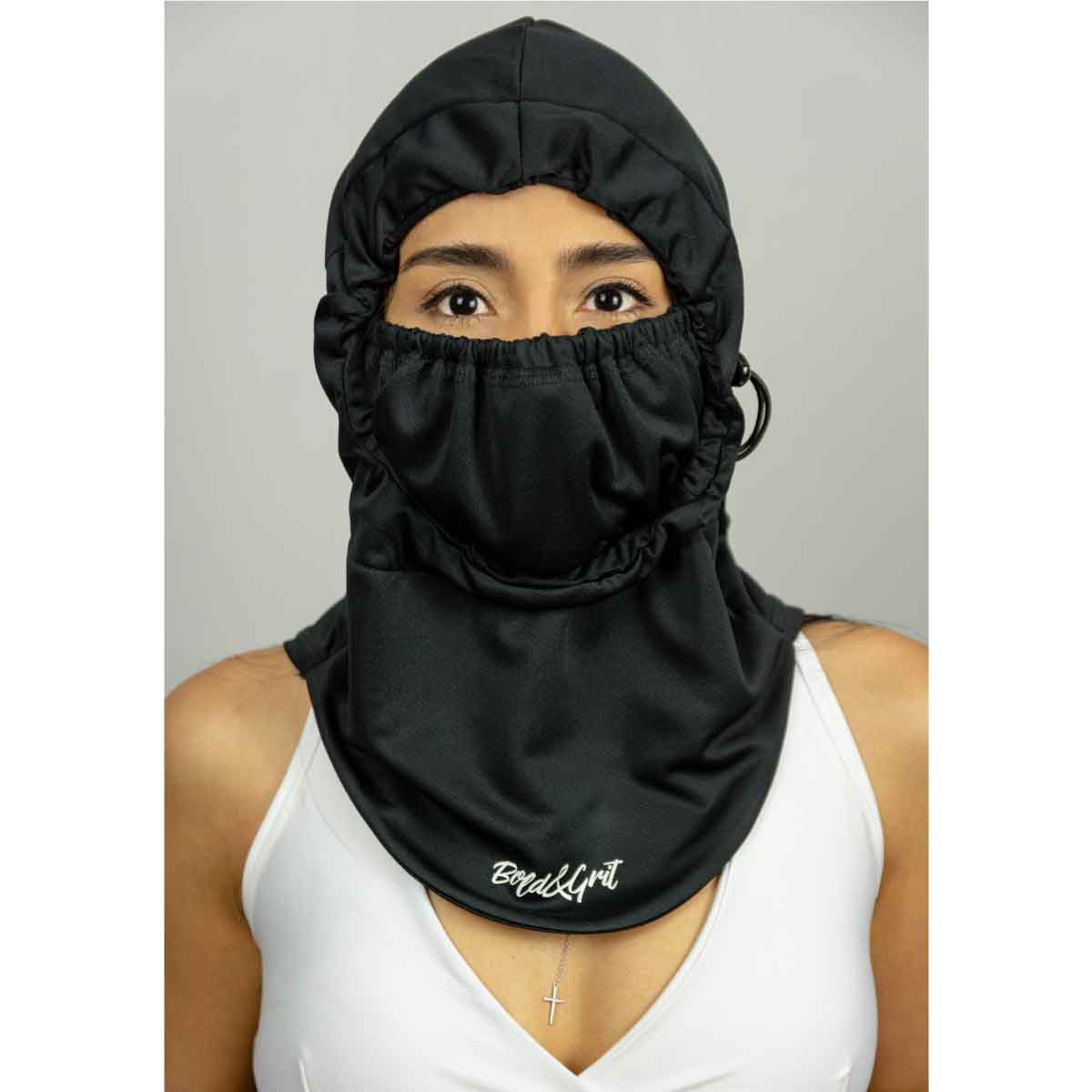  PROTECTIVE BLACK HOODIE - FACE MASK INCLUDED