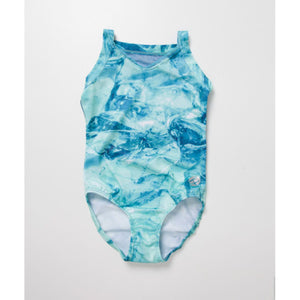 Blue tank mesh leotard