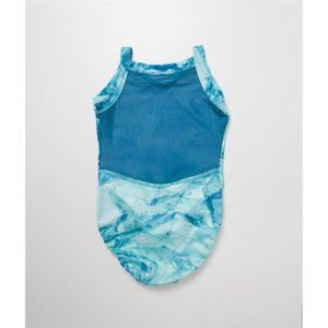 Blue water tank mesh leotard