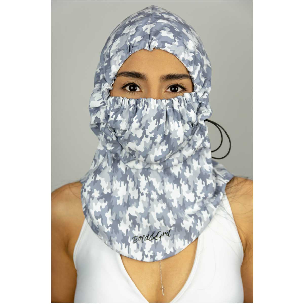 PROTECTIVE CAMOUFLAGED GRAY HOODIE - FACE MASK INCLUDED