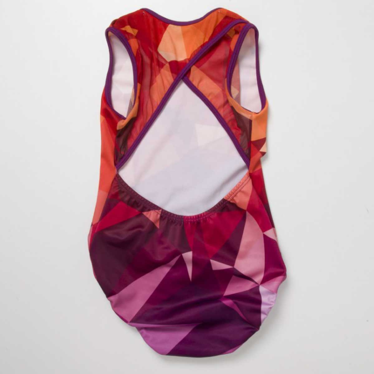 ORANGE GEOMETRIC - CROSSOVER MESH BACK LEOTARD - Bold&Grit