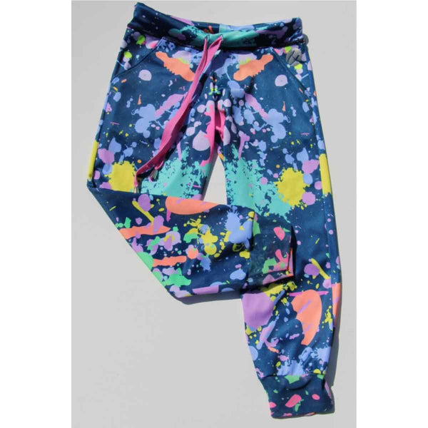 Women's leggings front view with splash paint print